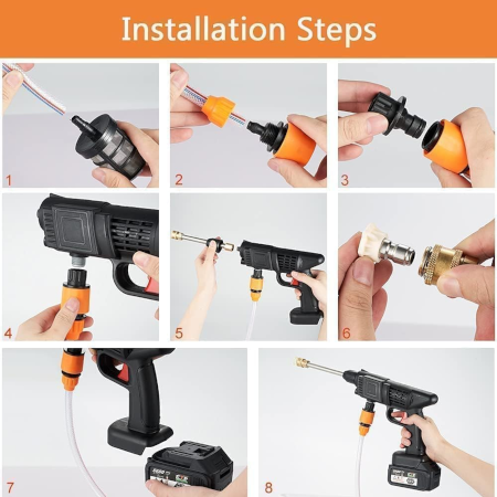 Rechargeable Lithium Battery Cordless High Pressure Car Cleaning Washer